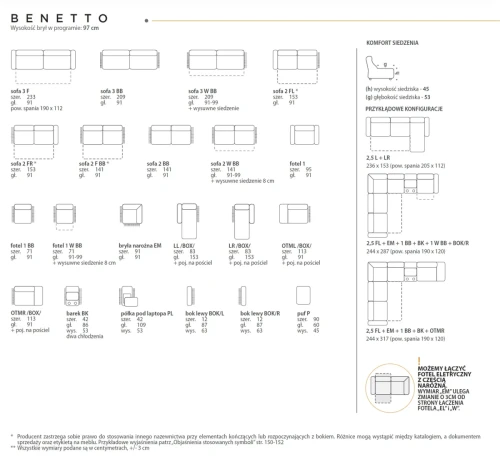 Sofa modułowa Benetto