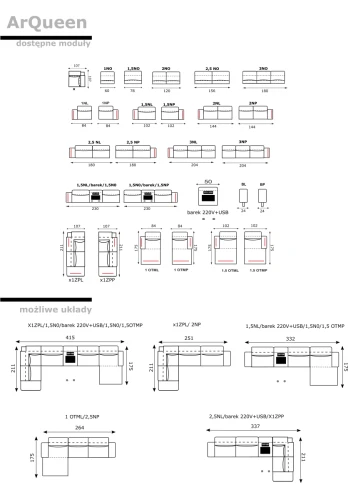 Sofa modułowa Arqueen
