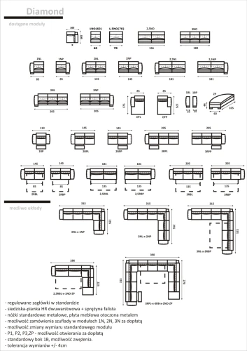 Sofa modułowa Diamond