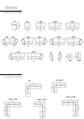 Sofa modułowa Swan