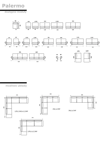 Narożnik modułowy Palermo