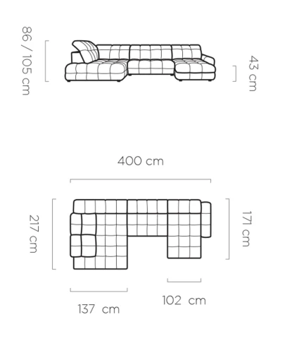 Narożnik modułowy Tollo XL