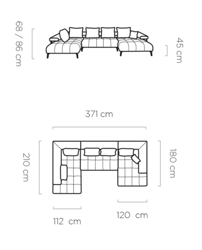 Narożnik modułowy Magnetic XL