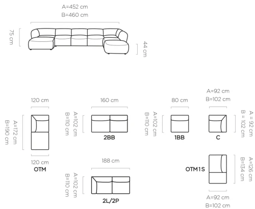 Narożnik modułowy Candelo Elements