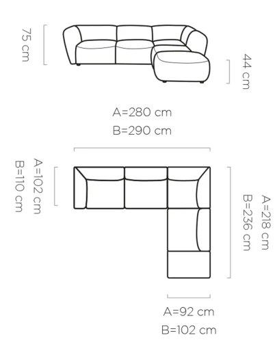 Narożnik modułowy Candelo L