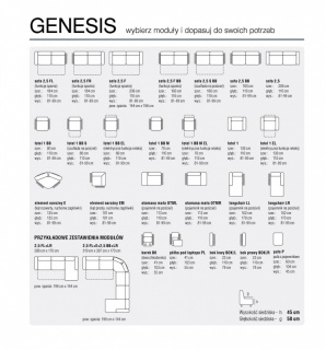 Zestawy wypoczynkowe,WYPOCZYNEK MODUŁOWY GENESIS