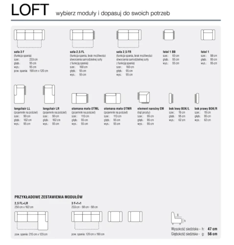 Narożnik modułowy Loft