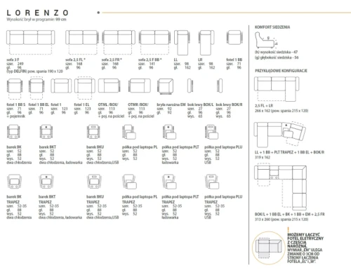Narożnik modułowy Lorenzo