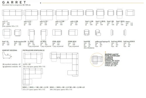 Narożnik modułowy Garret