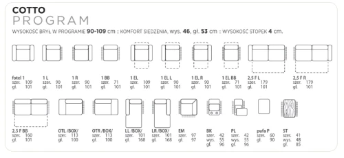 Narożnik modułowy Cotto