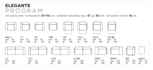 Narożnik modułowy Elegante