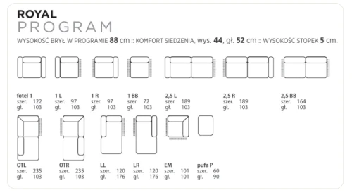 Narożnik modułowy Royal