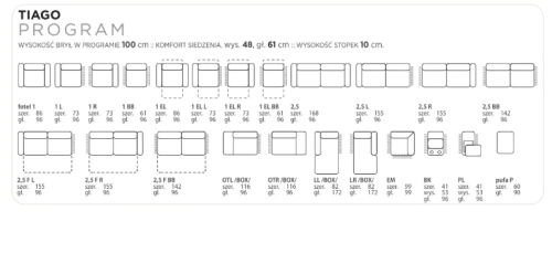 Narożnik modułowy Tiago